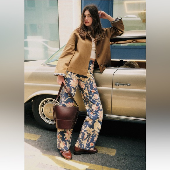 Sézane The Wide Leg Trouser- Never Ending Summer Print - Picture 2 of 6